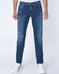 Replay Anbass Hyperflex Broken & Repaired Jeans